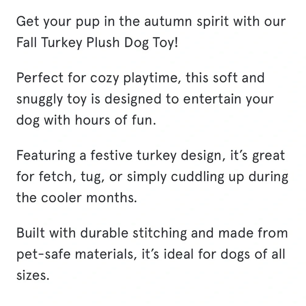 🆕 Dexy Paws Turkey Dog Toy